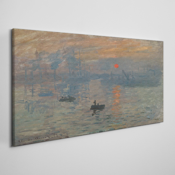 Sunset over the port Canvas wall art