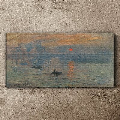 Sunset over the port Canvas wall art