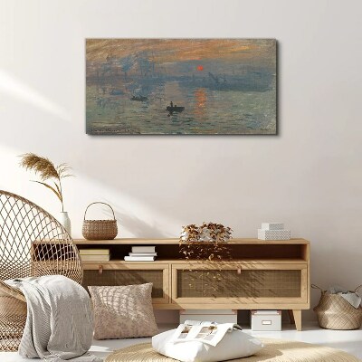 Sunset over the port Canvas wall art