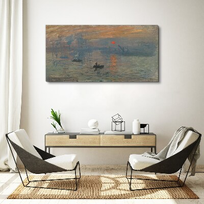 Sunset over the port Canvas wall art