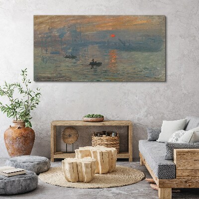 Sunset over the port Canvas wall art