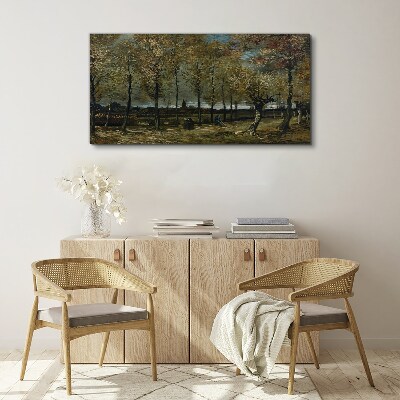 Autumn walk in the park Print on canvas
