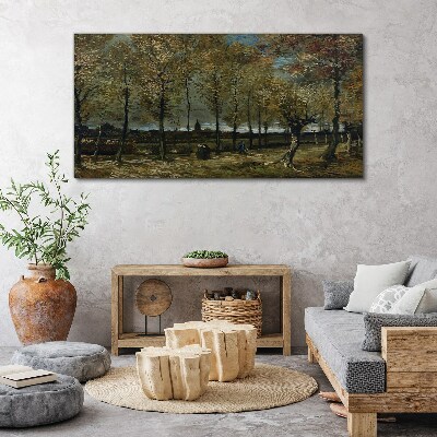 Autumn walk in the park Print on canvas