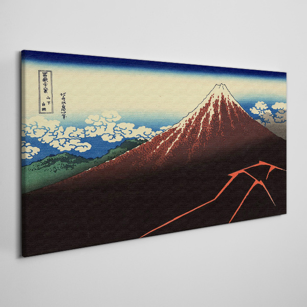 Mount Fuji in spring weather Canvas wall art
