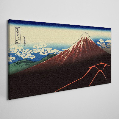 Mount Fuji in spring weather Canvas wall art