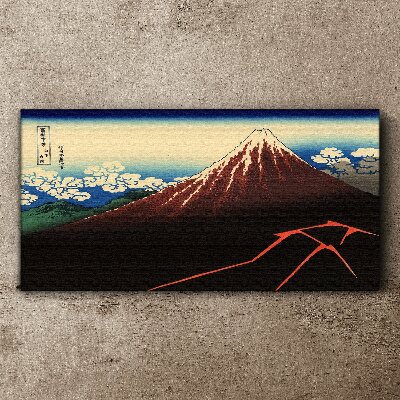 Mount Fuji in spring weather Canvas wall art