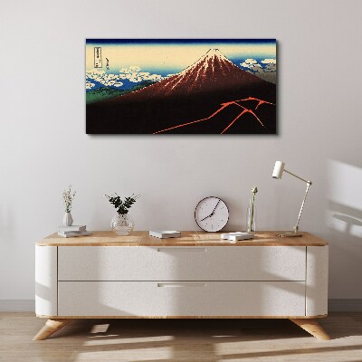 Mount Fuji in spring weather Canvas wall art