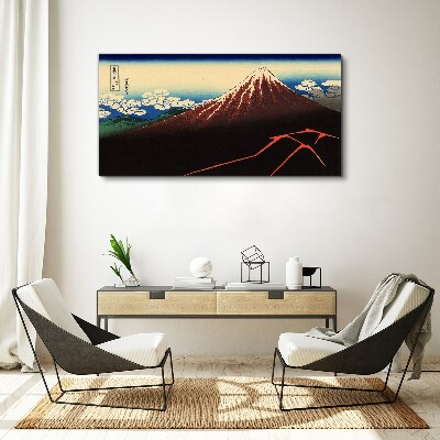 Mount Fuji in spring weather Canvas wall art
