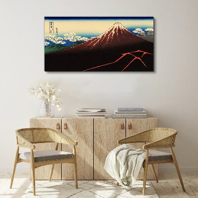 Mount Fuji in spring weather Canvas wall art