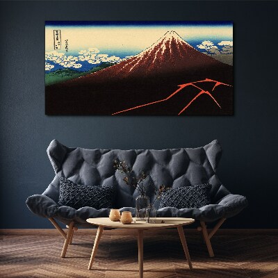 Mount Fuji in spring weather Canvas wall art