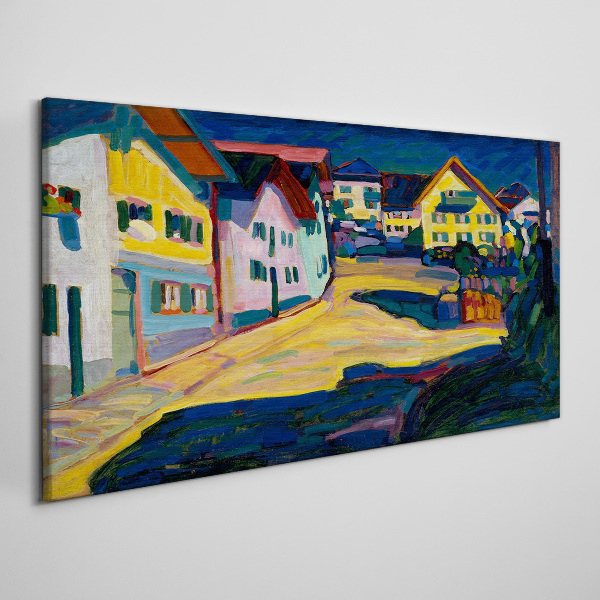 Colorful Countryside Scenery at Night Print on canvas