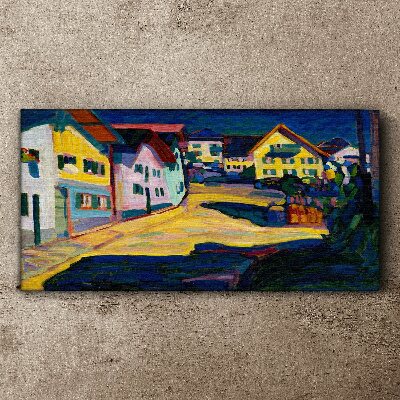 Colorful Countryside Scenery at Night Print on canvas