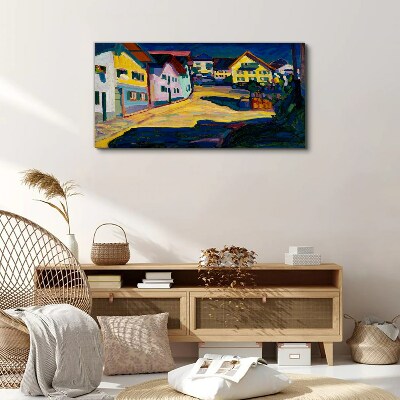 Colorful Countryside Scenery at Night Print on canvas