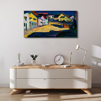 Colorful Countryside Scenery at Night Print on canvas