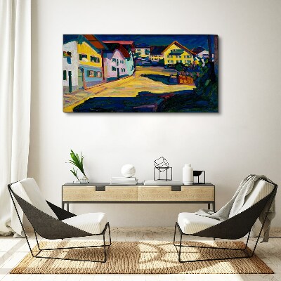 Colorful Countryside Scenery at Night Print on canvas