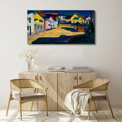 Colorful Countryside Scenery at Night Print on canvas