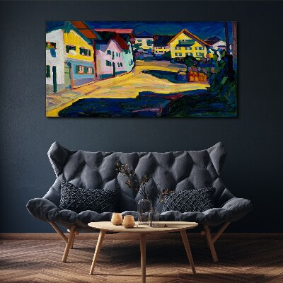 Colorful Countryside Scenery at Night Print on canvas