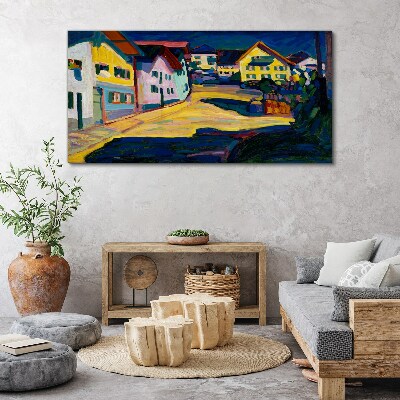 Colorful Countryside Scenery at Night Print on canvas