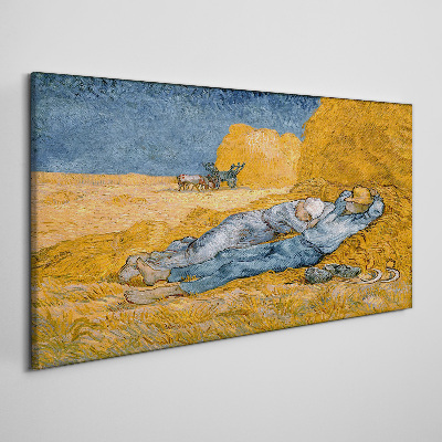Resting among the golden fields Print on canvas