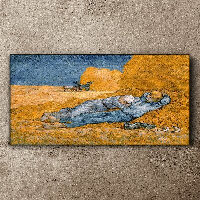 Resting among the golden fields Print on canvas