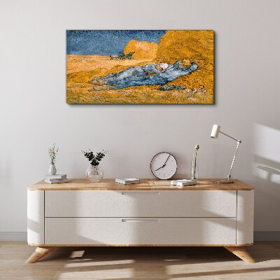 Resting among the golden fields Print on canvas