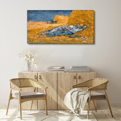 Resting among the golden fields Print on canvas