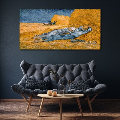 Resting among the golden fields Print on canvas