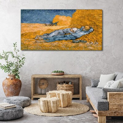Resting among the golden fields Print on canvas