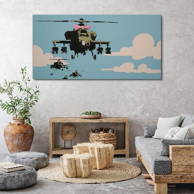 Helicopter banksy Canvas print