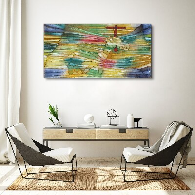Animal in a colorful landscape Canvas wall art