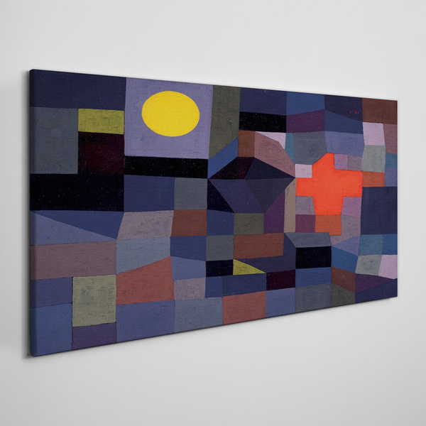 Abstract composition with the sun Canvas wall art