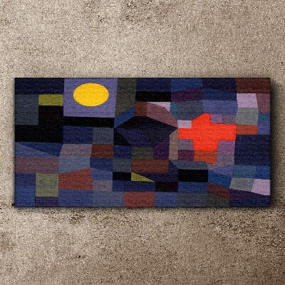 Abstract composition with the sun Canvas wall art