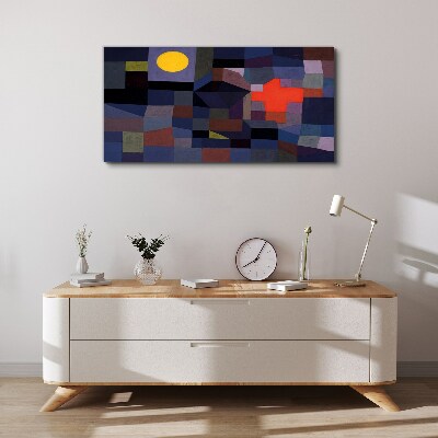 Abstract composition with the sun Canvas wall art