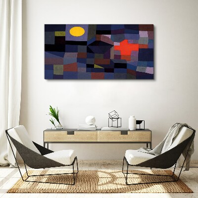 Abstract composition with the sun Canvas wall art