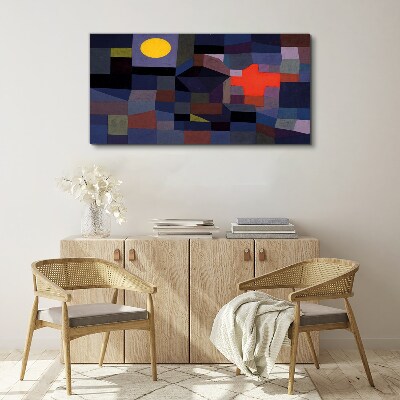 Abstract composition with the sun Canvas wall art