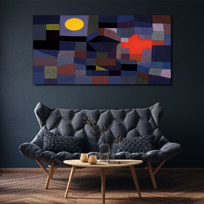 Abstract composition with the sun Canvas wall art
