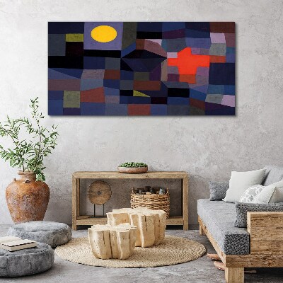 Abstract composition with the sun Canvas wall art