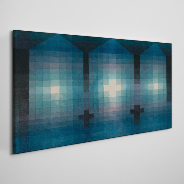 3D light in blue tones Canvas wall art