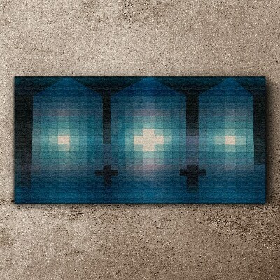 3D light in blue tones Canvas wall art