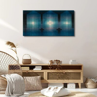 3D light in blue tones Canvas wall art