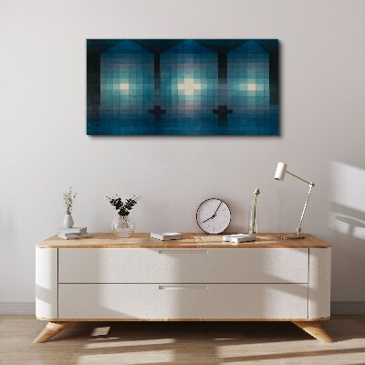 3D light in blue tones Canvas wall art