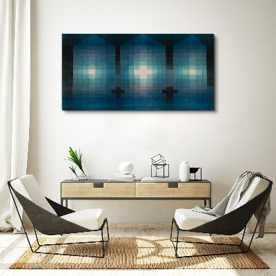 3D light in blue tones Canvas wall art