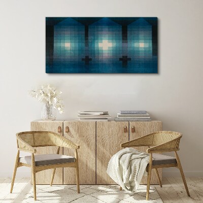 3D light in blue tones Canvas wall art