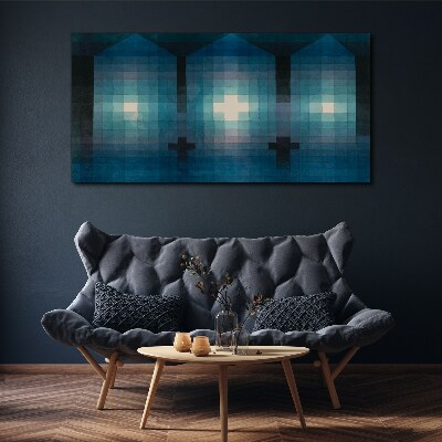 3D light in blue tones Canvas wall art