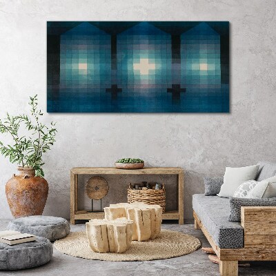 3D light in blue tones Canvas wall art