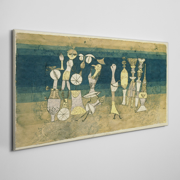 Figurative figures on an abstract background Print on canvas