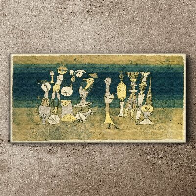 Figurative figures on an abstract background Print on canvas