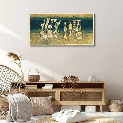 Figurative figures on an abstract background Print on canvas