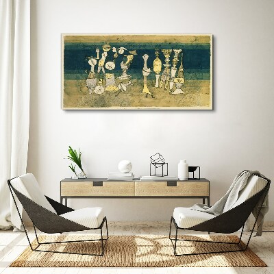 Figurative figures on an abstract background Print on canvas