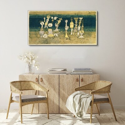 Figurative figures on an abstract background Print on canvas